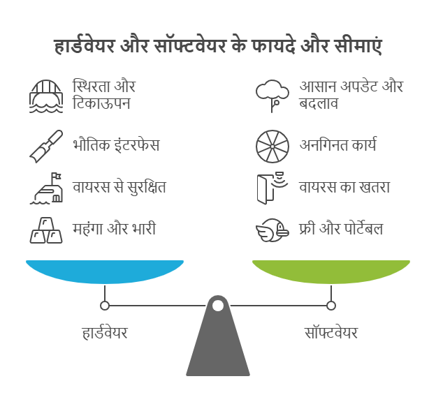 हार्डवेयर और सॉफ्टवेयर के फायदे व सीमाएं