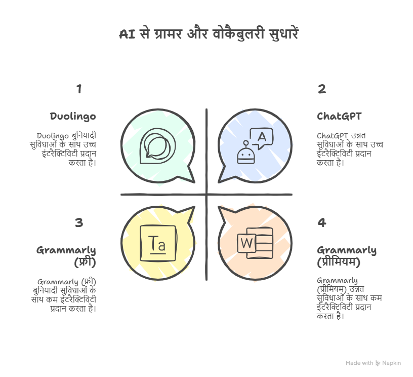 AI से ग्रामर और वोकैबुलरी सुधारें