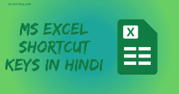 MS Excel Shortcut Keys in Hindi