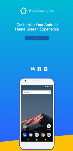 Apex Launcher play store home page